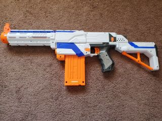 Retaliator Nerf Gun White,  Blue,  And Orange,  Detachable In