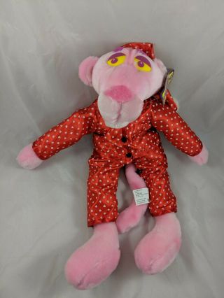 Pink Panther Plush Red Heart Pajamas 17 " Kuddle Me Toys Stuffed Animal