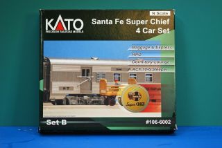 N - Scale KATO Santa Fe Chief 4 - Car Passenger Set 106 - 6002 2