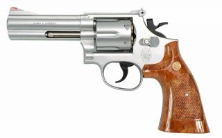 Crown Model Hop - Up Gas Revolver No.  9 S&w M686 4 Inch Silver Model