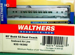 Seaboard Air Line Sal Budd 52 Seat Coach Walthers 932 - 16382 Ho Scale Au16.  26