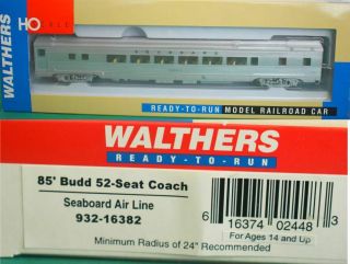 Seaboard Air Line Budd P - S 52 Seat Coach Walthers 932 - 16382 Ho Scale Au16.  29
