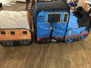 THOMAS THE TRAIN TANK ENGINE Pop Up Tent PLAY HUT With Caboose 5