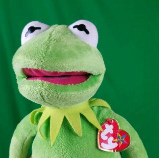 Ty Disney Beanie Buddy Kermit The Frog Baby Muppets W/tag Plush Buddies