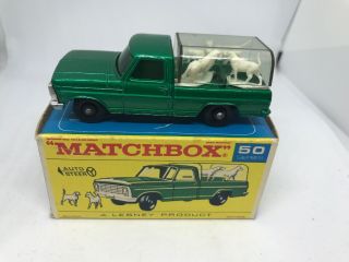 Matchbox Lesney Regular Wheels 50c Ford Kennel Truck,  In F Type Box