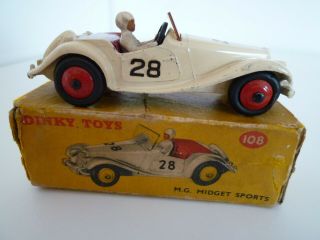Vintage Dinky 108 Mg Midget Sports Competition 1955 - 59 Vgc