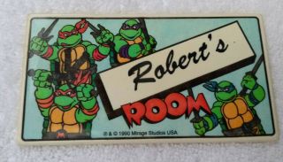 1990 Tmnt Name Door Wall Sign Sticker Teenage Mutant Ninja Turtles Robert 