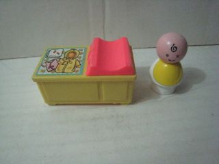 1972 Fisher - Price Nursery Changing Table,  Baby Figure - Little People