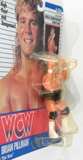 Galoob Toys WCW Brian Pillman Wrestling tiger stripe trunks MOC card 3