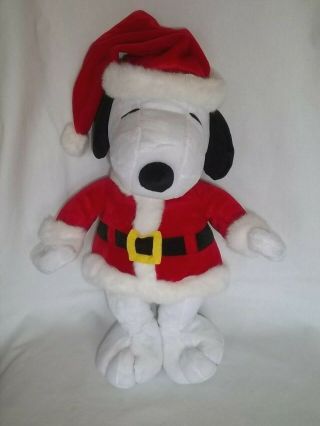 Hallmark 15 " Plush Santa Claus Snoopy Dog Red Suit Christmas Large Stuffed Toy