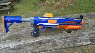 Nerf N - Strike Elite Rampage Blaster W/ Stock And 25x Drum Clip And Modded