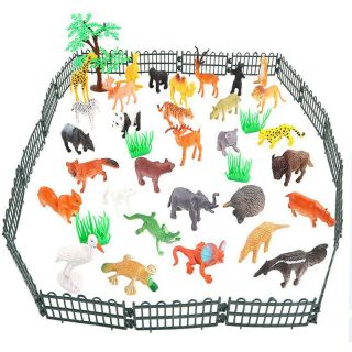 53Pcs/Set Mini Jungle Animals World Zoo Model Toys Kids Educational Action Toys 3