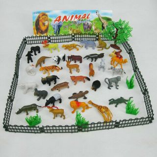 53Pcs/Set Mini Jungle Animals World Zoo Model Toys Kids Educational Action Toys 5