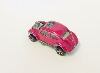 Creamy Pink Custom Volkswagen US White Interior Redline Hot Wheels VW Bug 3