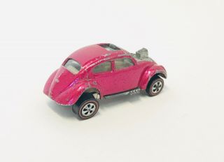 Creamy Pink Custom Volkswagen US White Interior Redline Hot Wheels VW Bug 4