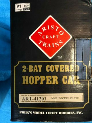 Aristo - Craft ART - 41201 2 Bay Covered Hopper Nickel Plate Road NKP G Scale 8