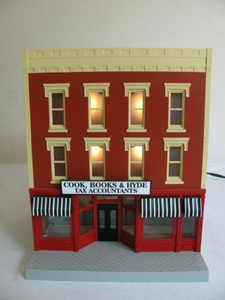 Mth / Lionel O/o - 27 Lighted 2 - Story Cook Books & Hyde Tax Building 30 - 90350 Ex