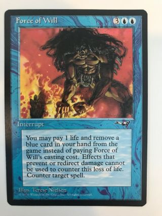 1x Force Of Will Alliances Magic The Gathering Mtg M/nm