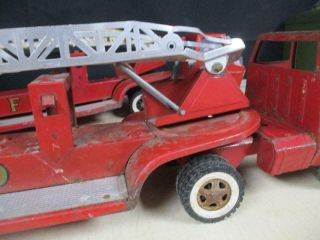 2 - 1960 ' S TONKA HOOK & LADDER TFD FIRE TRUCKS AND TRAILERS AERIAL VINTAGE 7
