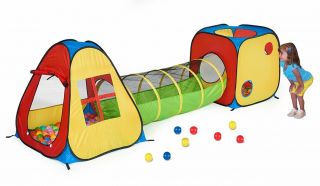 Utex 3 In 1 Pop Up Play Tent With Tunnel Ball Pit For Kids Boys Girls Babies