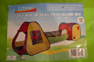 UTEX 3 IN 1 POP UP PLAY TENT WITH TUNNEL BALL PIT FOR KIDS BOYS GIRLS BABIES 3