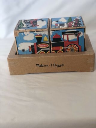 Melissa & Doug Vehicles Sound Blocks Puzzle With Wooden Tray 4