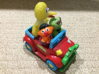 Big Bird Sesame Street Bump N Go Car Jim Henson Muppets Illco 7  Long.  Wind Toy