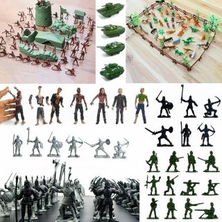 Medieval Knights Warriors Horses Soldier Flag Figures Playset Model Kid Toy ！