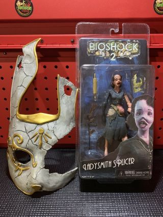 Neca Bioshock Series 2 Ladysmith Splicer & Neca Ladysmith Slicer Mask Bundle