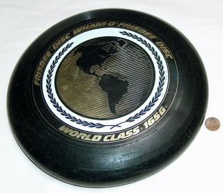 Vintage 1980 World Class 165g Wham - O Frisbee Disc 10 3/4 " Black