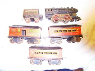 VERY OLD AMERICAN FLYER STEAM PASSENGER SET W/ OLD TRACK & SET BOX 4