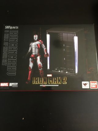 Marvel Bandai Sh Figuarts Iron Man Mark V & Hall Of Armor Action Figure Set