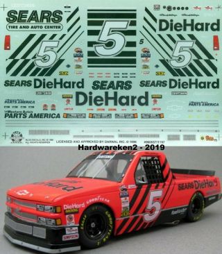 Nascar Decal 5 Sears Diehard 1996 Chevy Craftsman Truck Darrell Waltrip Slixx