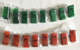 Nerf Flag Football Clips Complete Set Of 16 Flags - Green / Orange - 4 Players