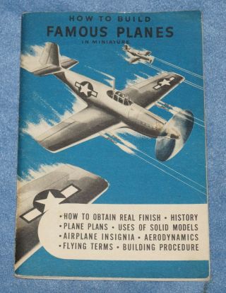 " How To Build Famous Planes In Miniature " Maircraft (1941) Military Models