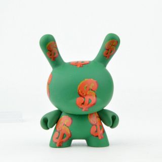 Kidrobot Andy Warhol Dunny Series 2 3 - Inch Mini - Figure - Green Dollar Sign
