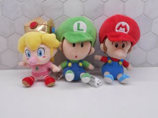 Little Buddy Mario Bros Plush Set Of 3 - Baby Mario,  Baby Luigi & Baby Pea
