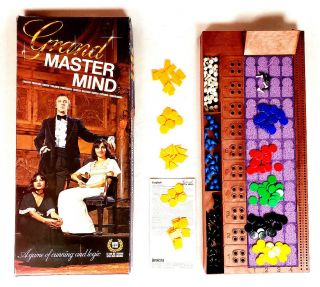 Grand Mastermind Board Game Code Breaker Strategy Invicta 1974 100 Complete