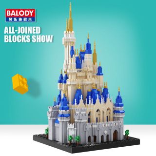 BALODY Architecture Princess Castle DIY Diamond Mini Building Nano Blocks Bricks 5