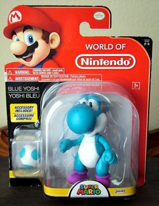 World Of Nintendo Blue Yoshi Figure With Yoshi Egg - Mario -