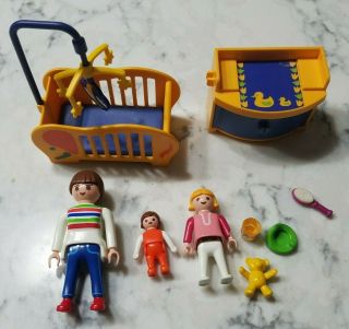 Playmobil Baby Nursery Child Set Crib Changing Table Mother Accessories Geobra