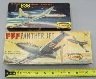 Aurora Famous Fighters F9f Panther Jet & Convair B36 Giant Bomber (boxes Only)