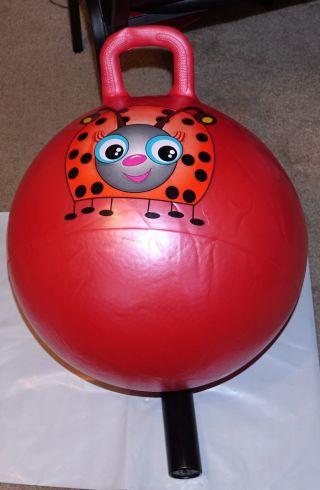 Appleround Space Hopper Ball: Red Ladybug,  18in/45cm Diameter With Pump,  Open Bo