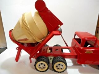 EARLY TONKA PRESSED STEEL RED CEMENT MIXER TRUCK TOY 0620 1962 3
