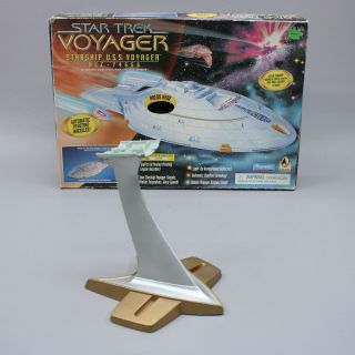 Parts Vintage 1995 Playmates Star Trek Voyager Starship - Stand & Box Only