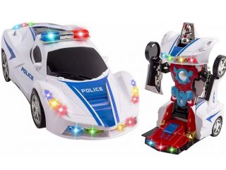 Transformers Bump N Go Robot Police Car Toy Lights Sounds Gift Toy Usa Seller