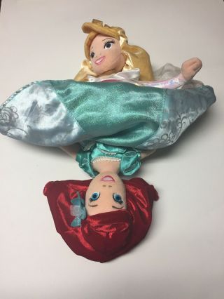 Ariel & Aurora Princess Reversible Topsy Turvy Flip Doll 14 " Plush Disney Parks