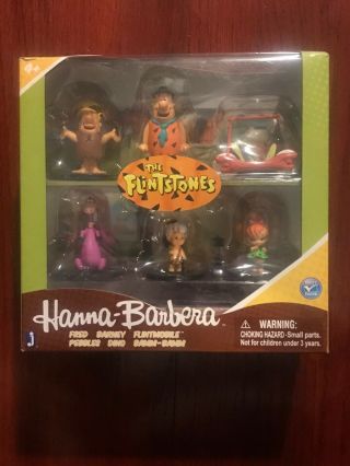 The Flintstones Hanna Barbera 2 " Box Set 6 Figures Jazwares Fred Barney Dino