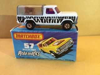 Matchbox Superfast No.  57 White Wild Life Truck