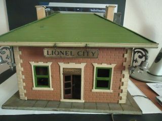 Lionel Prewar 124 O Gauge Lionel City Train Station Terra Cotta W/green Roof